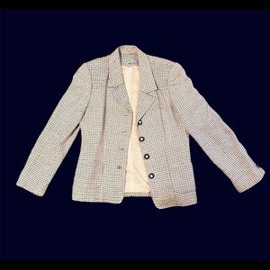Vintage Carlisle Black & White Tweed oversized Blazer size 10